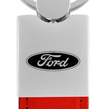 Ford Duo Leather / Chrome Key Fob - Red