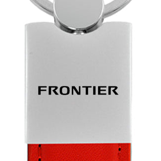 Nissan Frontier Duo Leather / Chrome Key Fob - Red