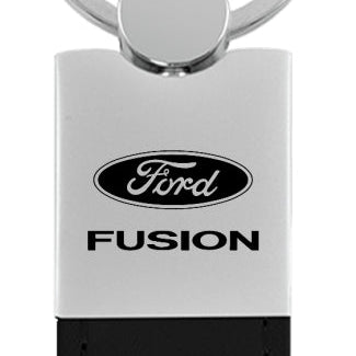 Ford Fusion Duo Leather / Chrome Key Fob - Black