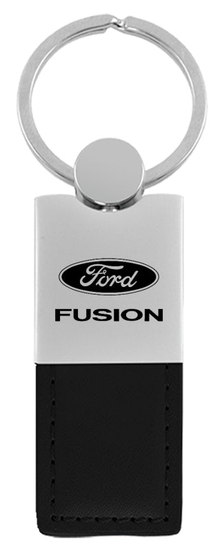 Ford Fusion Duo Leather / Chrome Key Fob - Black