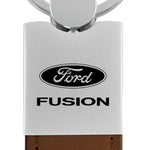 Ford Fusion Duo Leather / Chrome Key Fob - Brown