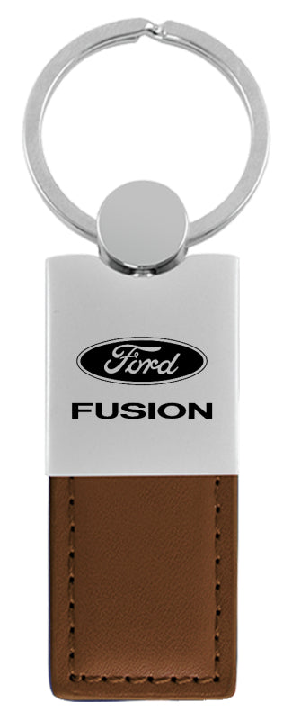 Ford Fusion Duo Leather / Chrome Key Fob - Brown