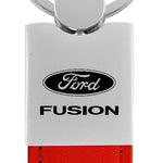 Ford Fusion Duo Leather / Chrome Key Fob - Red