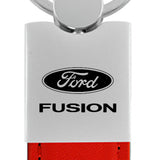 Ford Fusion Duo Leather / Chrome Key Fob - Red