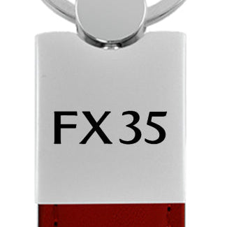 Infiniti FX35 Duo Leather / Chrome Key Fob - Burgundy