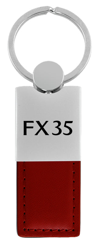 Infiniti FX35 Duo Leather / Chrome Key Fob - Burgundy