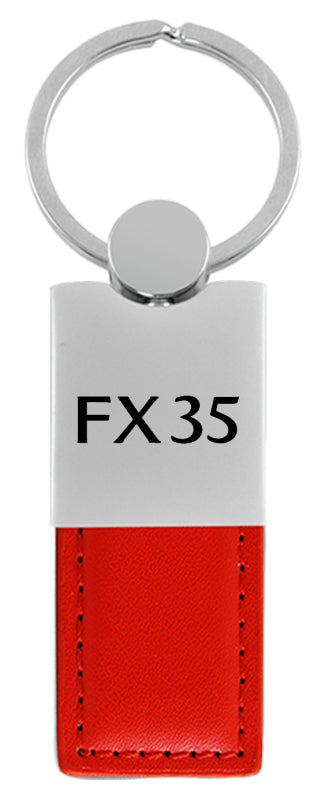 Infiniti FX35 Duo Leather / Chrome Key Fob - Red