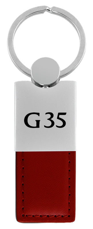 Infiniti G35 Duo Leather / Chrome Key Fob - Burgundy