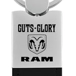 Ram Guts - Glory - Ram Duo Leather / Chrome Key Fob - Black