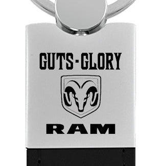 Ram Guts - Glory - Ram Duo Leather / Chrome Key Fob - Black