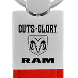 Ram Guts - Glory - Ram Duo Leather / Chrome Key Fob - Red