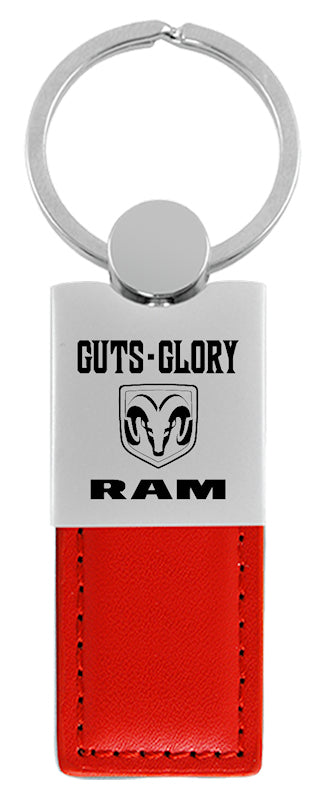 Ram Guts - Glory - Ram Duo Leather / Chrome Key Fob - Red