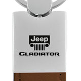 Jeep Gladiator Duo Leather / Chrome Key Fob - Brown