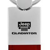 Jeep Gladiator Duo Leather / Chrome Key Fob - Burgundy