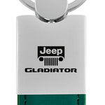 Jeep Gladiator Duo Leather / Chrome Key Fob - Green