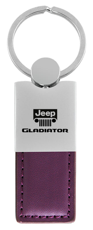 Jeep Gladiator Duo Leather / Chrome Key Fob - Purple