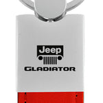 Jeep Gladiator Duo Leather / Chrome Key Fob - Red