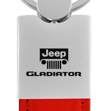 Jeep Gladiator Duo Leather / Chrome Key Fob - Red