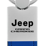 Jeep Grand Cherokee Duo Leather / Chrome Key Fob - Blue