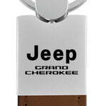 Jeep Grand Cherokee Duo Leather / Chrome Key Fob - Brown