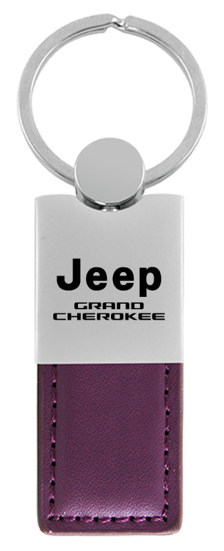 Jeep Grand Cherokee Duo Leather / Chrome Key Fob - Purple