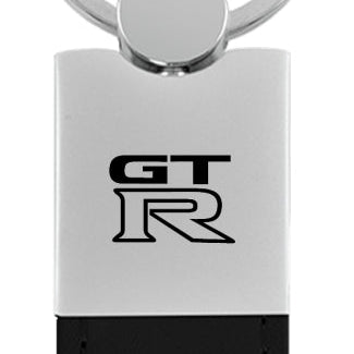 Nissan GTR Duo Leather / Chrome Key Fob - Black