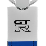 Nissan GTR Duo Leather / Chrome Key Fob - Blue