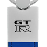 Nissan GTR Duo Leather / Chrome Key Fob - Blue