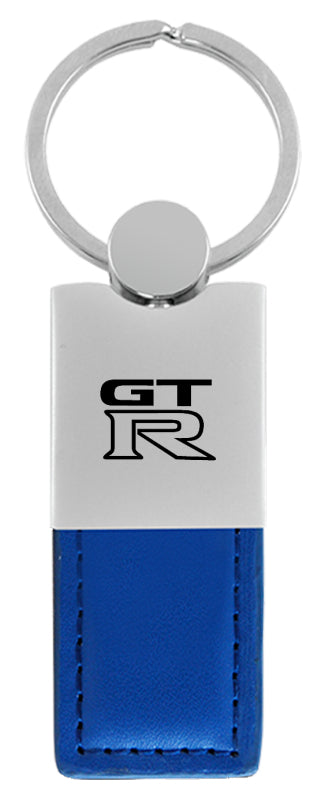 Nissan GTR Duo Leather / Chrome Key Fob - Blue