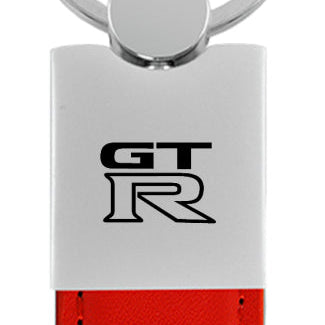Nissan GTR Duo Leather / Chrome Key Fob - Red