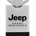 Jeep Grand Wagoneer Duo Leather / Chrome Key Fob - Black