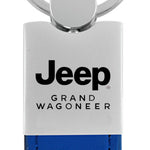 Jeep Grand Wagoneer Duo Leather / Chrome Key Fob - Blue