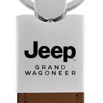 Jeep Grand Wagoneer Duo Leather / Chrome Key Fob - Brown