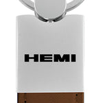 Mopar Hemi Duo Leather / Chrome Key Fob - Brown