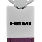 Mopar Hemi Duo Leather / Chrome Key Fob - Purple