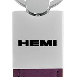 Mopar Hemi Duo Leather / Chrome Key Fob - Purple