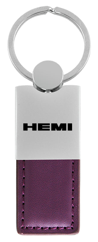 Mopar Hemi Duo Leather / Chrome Key Fob - Purple