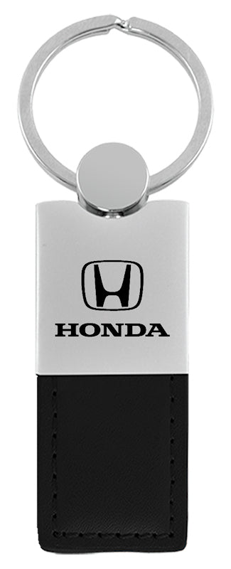 Honda Duo Leather / Chrome Key Fob - Black