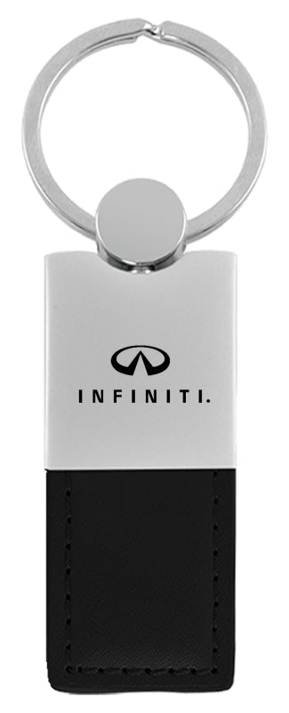 Infiniti Duo Leather / Chrome Key Fob - Black