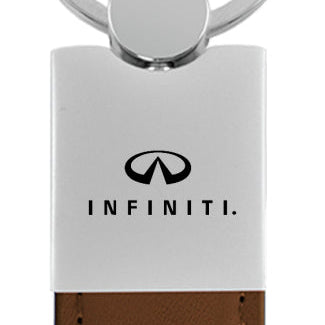 Infiniti Duo Leather / Chrome Key Fob - Brown