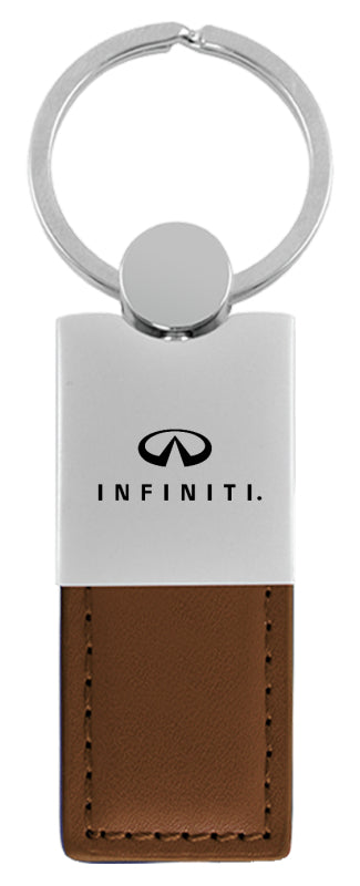 Infiniti Duo Leather / Chrome Key Fob - Brown