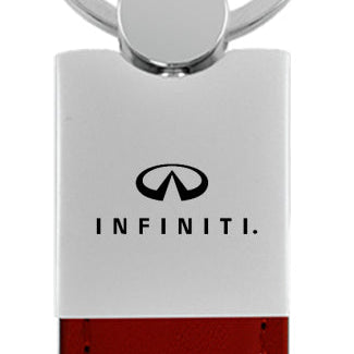 Infiniti Duo Leather / Chrome Key Fob - Burgundy