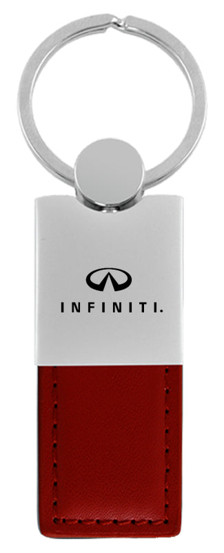 Infiniti Duo Leather / Chrome Key Fob - Burgundy