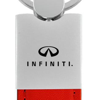 Infiniti Duo Leather / Chrome Key Fob - Red