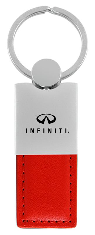 Infiniti Duo Leather / Chrome Key Fob - Red