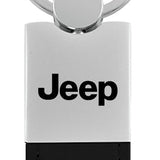 Jeep Duo Leather / Chrome Key Fob - Black