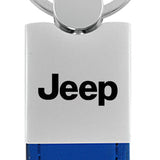 Jeep Duo Leather / Chrome Key Fob - Blue