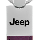 Jeep Duo Leather / Chrome Key Fob - Purple