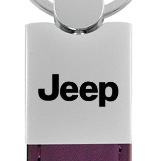 Jeep Duo Leather / Chrome Key Fob - Purple