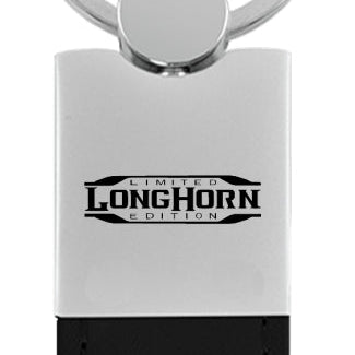 Ram Longhorn Limited Edition Duo Leather-Chrome Key Fob - Black